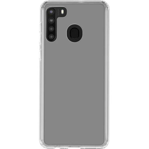 Gray Solid Galaxy A21 Clear Case