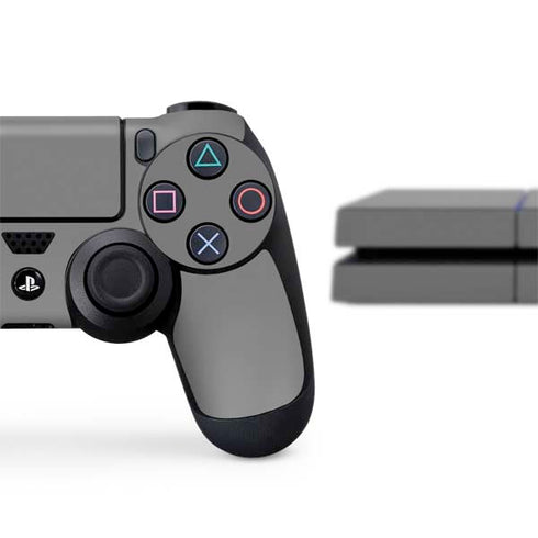 Gray Solid PS4 Console and Controller Bundle Skin