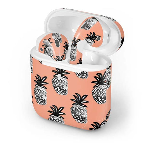 Bouffants and Broken Hearts Gray Scale Pineapple Apple AirPods 2 Skin