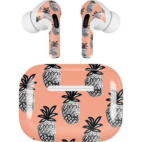 Bouffants and Broken Hearts Gray Scale Pineapple Apple AirPods Pro Skin
