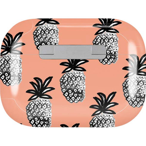 Bouffants and Broken Hearts Gray Scale Pineapple Apple AirPods Pro Skin