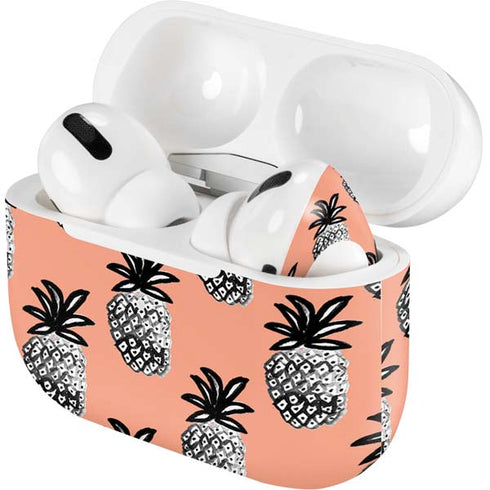 Bouffants and Broken Hearts Gray Scale Pineapple Apple AirPods Pro Skin