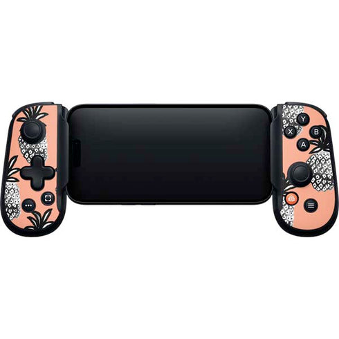 Bouffants and Broken Hearts Gray Scale Pineapple Backbone One for iPhone Game Controller Skin