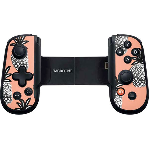 Bouffants and Broken Hearts Gray Scale Pineapple Backbone One for iPhone Game Controller Skin