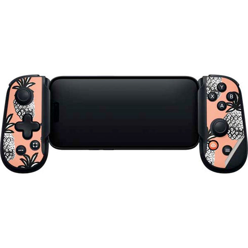 Bouffants and Broken Hearts Gray Scale Pineapple Backbone One for iPhone Game Controller Skin