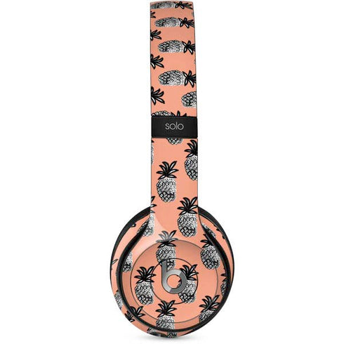 Bouffants and Broken Hearts Gray Scale Pineapple Beats Solo 2 Wired Skin