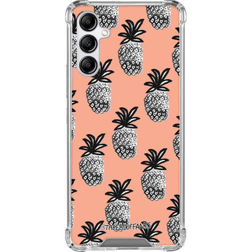 Bouffants and Broken Hearts Gray Scale Pineapple Galaxy A14 5G Clear Case