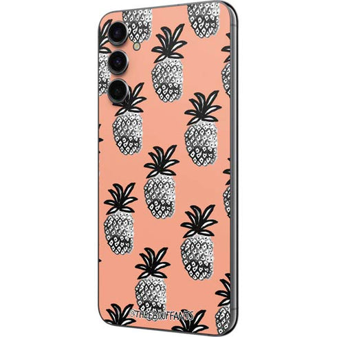 Bouffants and Broken Hearts Gray Scale Pineapple Galaxy A14 5G Skin
