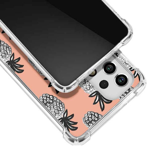 Bouffants and Broken Hearts Gray Scale Pineapple Galaxy A33 5G Clear Case