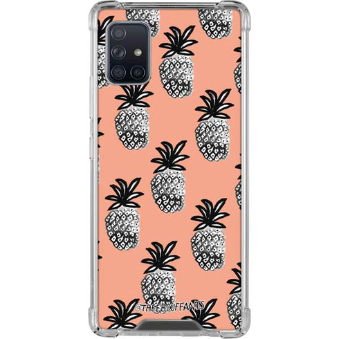 Bouffants and Broken Hearts Gray Scale Pineapple Galaxy A51 5G Clear Case