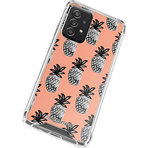 Bouffants and Broken Hearts Gray Scale Pineapple Galaxy A52 5G Clear Case
