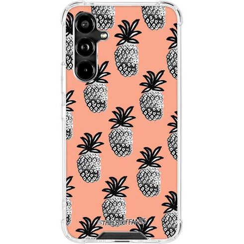 Bouffants and Broken Hearts Gray Scale Pineapple Galaxy A54 5G Clear Case