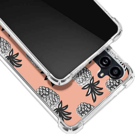 Bouffants and Broken Hearts Gray Scale Pineapple Galaxy A54 5G Clear Case