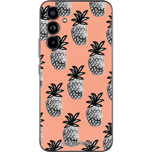 Bouffants and Broken Hearts Gray Scale Pineapple Galaxy A54 5G Skin