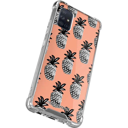 Bouffants and Broken Hearts Gray Scale Pineapple Galaxy A71 5G Clear Case