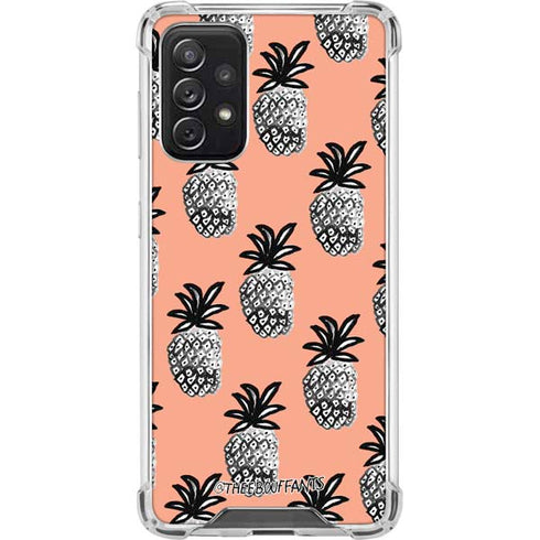 Bouffants and Broken Hearts Gray Scale Pineapple Galaxy A72 5G Clear Case