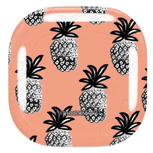 Bouffants and Broken Hearts Gray Scale Pineapple Galaxy Buds Pro Skin