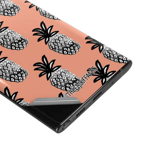 Bouffants and Broken Hearts Gray Scale Pineapple Galaxy Note 10 Plus Skin