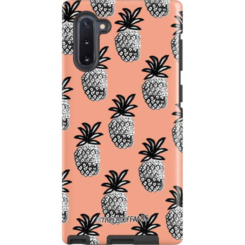 Bouffants and Broken Hearts Gray Scale Pineapple Galaxy Note 10 Pro Case