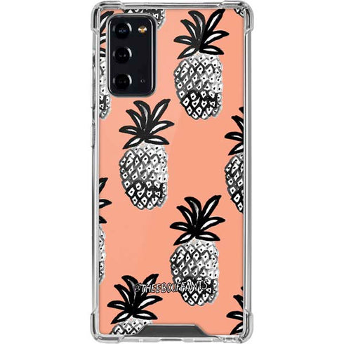 Bouffants and Broken Hearts Gray Scale Pineapple Galaxy Note20 5G Clear Case