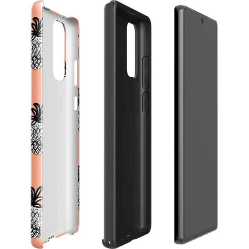 Bouffants and Broken Hearts Gray Scale Pineapple Galaxy Note20 5G Pro Case
