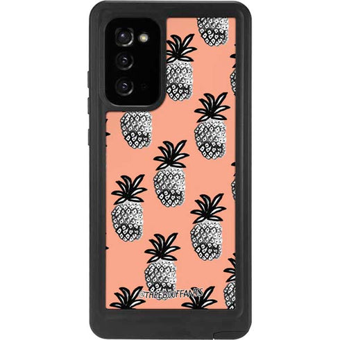 Bouffants and Broken Hearts Gray Scale Pineapple Galaxy Note20 5G Waterproof Case