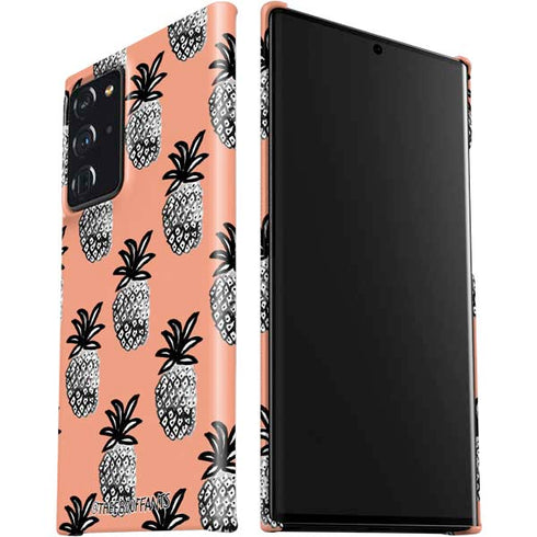Bouffants and Broken Hearts Gray Scale Pineapple Galaxy Note20 Ultra 5G Lite Case