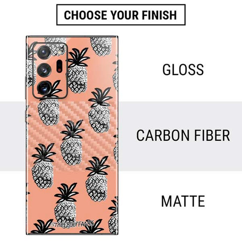 Bouffants and Broken Hearts Gray Scale Pineapple Galaxy Note20 Ultra 5G Skin