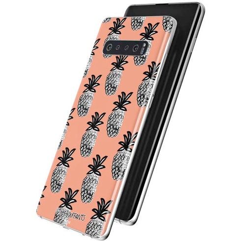 Bouffants and Broken Hearts Gray Scale Pineapple Galaxy S10 Plus Skin
