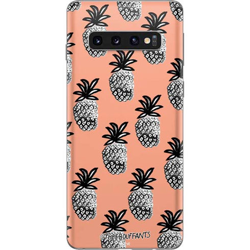 Bouffants and Broken Hearts Gray Scale Pineapple Galaxy S10 Skin