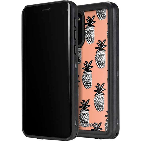 Bouffants and Broken Hearts Gray Scale Pineapple Galaxy S20 Plus Waterproof Case