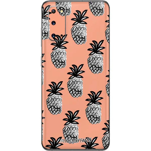 Bouffants and Broken Hearts Gray Scale Pineapple Galaxy S20 Skin