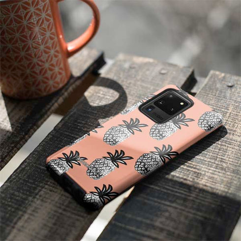 Bouffants and Broken Hearts Gray Scale Pineapple Galaxy S20 Ultra 5G Pro Case