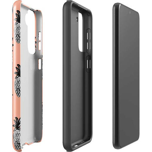 Bouffants and Broken Hearts Gray Scale Pineapple Galaxy S21 Plus 5G Pro Case