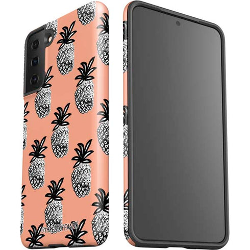 Bouffants and Broken Hearts Gray Scale Pineapple Galaxy S21 Plus 5G Pro Case