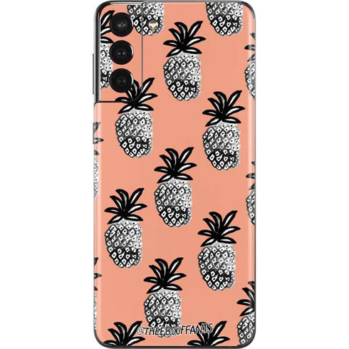 Bouffants and Broken Hearts Gray Scale Pineapple Galaxy S21 Plus 5G Skin