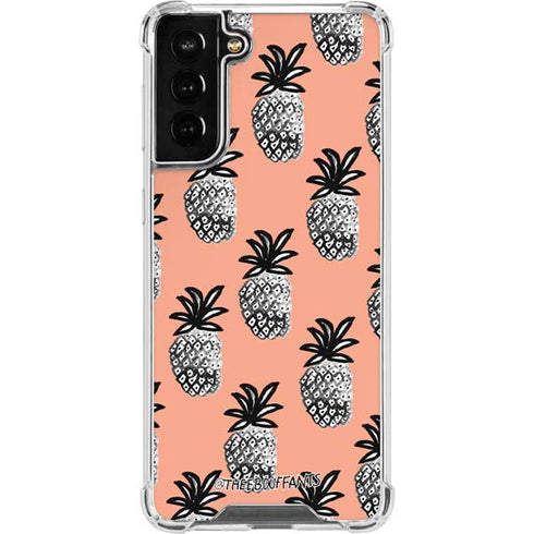 Bouffants and Broken Hearts Gray Scale Pineapple Galaxy S22 Plus Clear Case