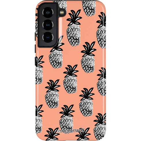 Bouffants and Broken Hearts Gray Scale Pineapple Galaxy S22 Plus Pro Case