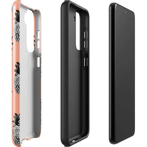 Bouffants and Broken Hearts Gray Scale Pineapple Galaxy S22 Pro Case