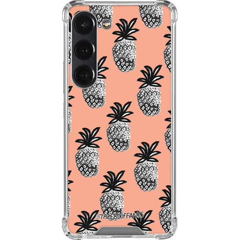 Bouffants and Broken Hearts Gray Scale Pineapple Galaxy S23 Clear Case