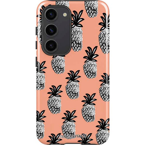 Bouffants and Broken Hearts Gray Scale Pineapple Galaxy S23 Pro Case