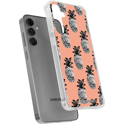 Bouffants and Broken Hearts Gray Scale Pineapple Galaxy S24 Plus Clear Case