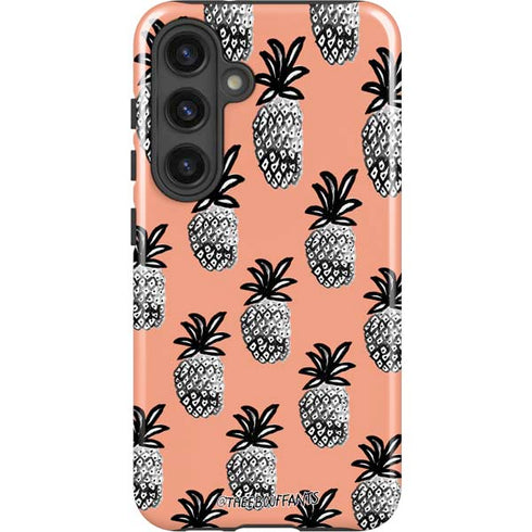 Bouffants and Broken Hearts Gray Scale Pineapple Galaxy S24 Plus Impact Case