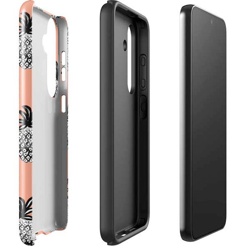 Bouffants and Broken Hearts Gray Scale Pineapple Galaxy S24 Plus Impact Case