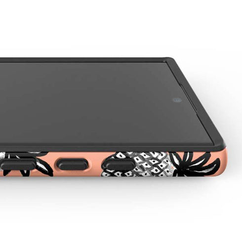 Bouffants and Broken Hearts Gray Scale Pineapple Galaxy S24 Ultra Impact Case