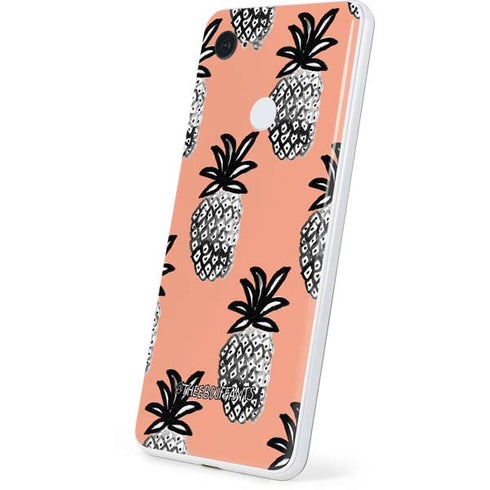 Bouffants and Broken Hearts Gray Scale Pineapple Google Pixel 3 Skin