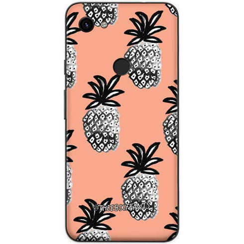 Bouffants and Broken Hearts Gray Scale Pineapple Google Pixel 3a Skin