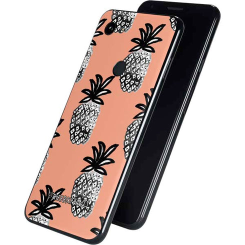 Bouffants and Broken Hearts Gray Scale Pineapple Google Pixel 3a Skin