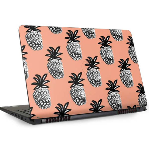 Bouffants and Broken Hearts Gray Scale Pineapple Dell Inspiron Skin