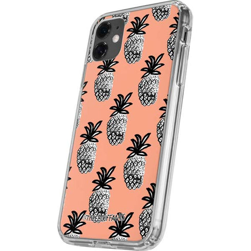 Bouffants and Broken Hearts Gray Scale Pineapple iPhone 11 Clear Case